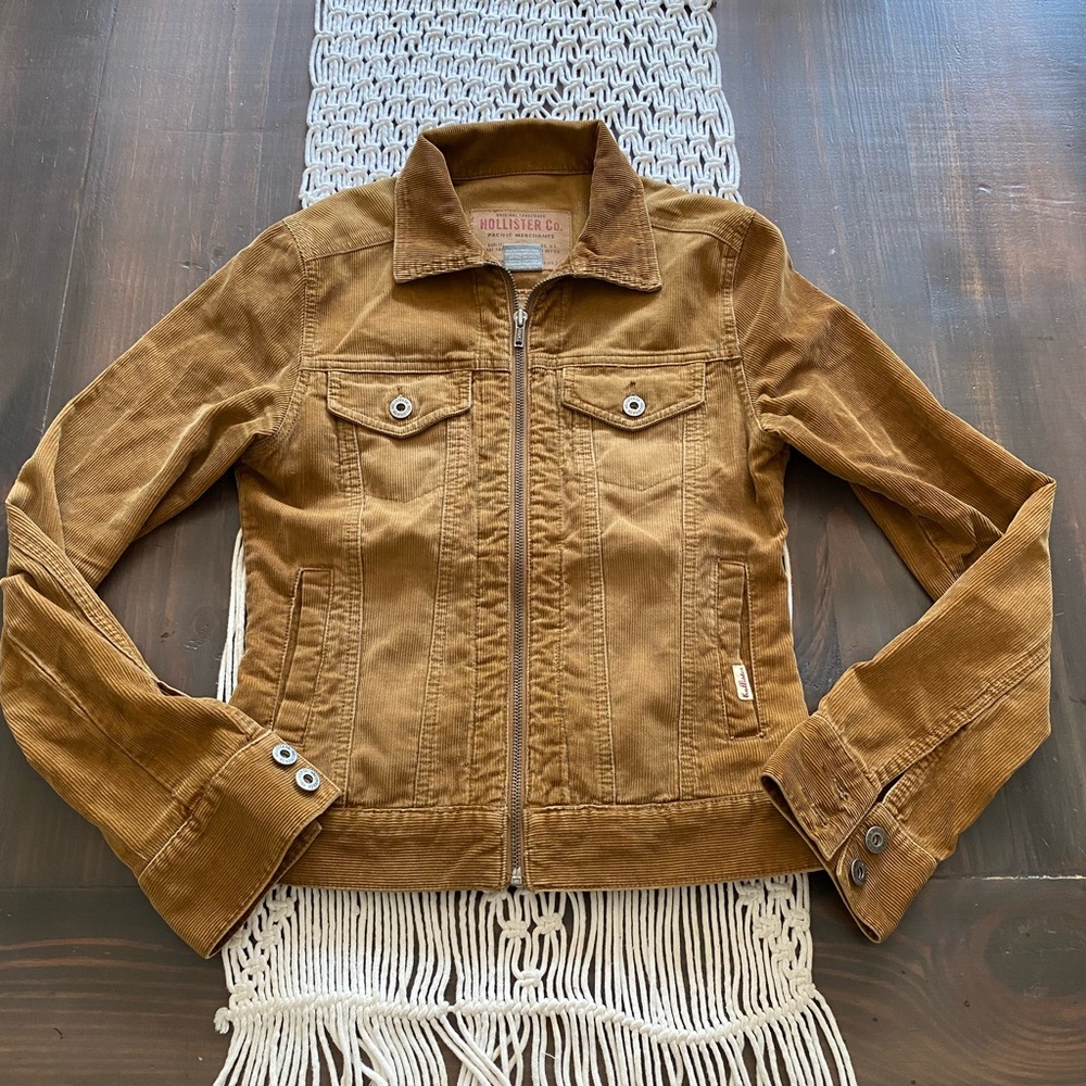 Hollister corduroy zip up jacket